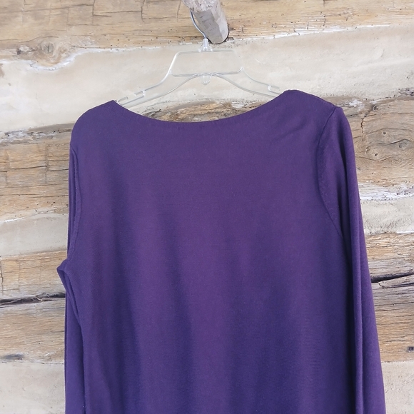 J. Jill Burgundy Boatneck Cotton/Rayon Tunic Length Sweater Size Small Tall - Picture 6 of 11